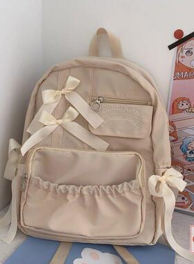 Lovely Bowknot All-match Backpack Forwomen Casual Japanese S