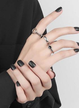 Foxanry Minimalist 925 Sterling Silver Chain Rings for