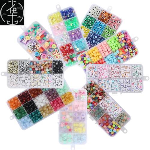 9 Style Acrylic Beads Jewelry Making Kits Letter Alphabet Po