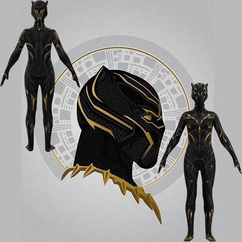 Superhero Black Kids Panther Costume Cosplay Jumpsuit