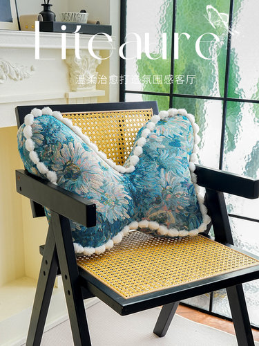 法式覆古蝴蝶抱枕客厅沙发靠垫卧室床头靠背垫新款高级感靠枕靠垫