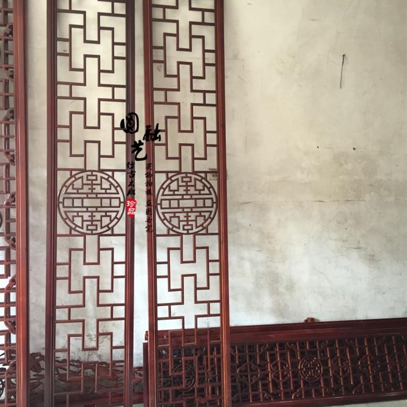 镂空实木花格屏风仿古门窗客厅电视背景墙玄关隔断中式木格花窗