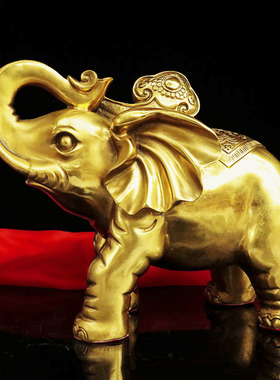 纯铜富贵荣华象摆件大象一对客厅办公风水工艺礼品