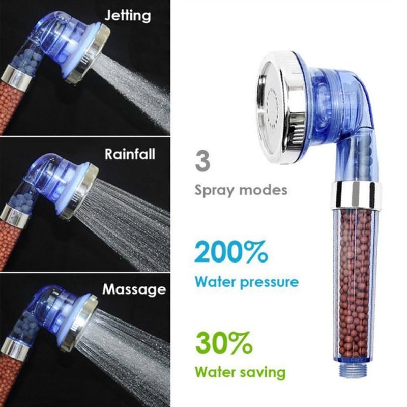 1 Pcs Hot Sale 3 Mode Handheld Shower Bath Head Negative Ion