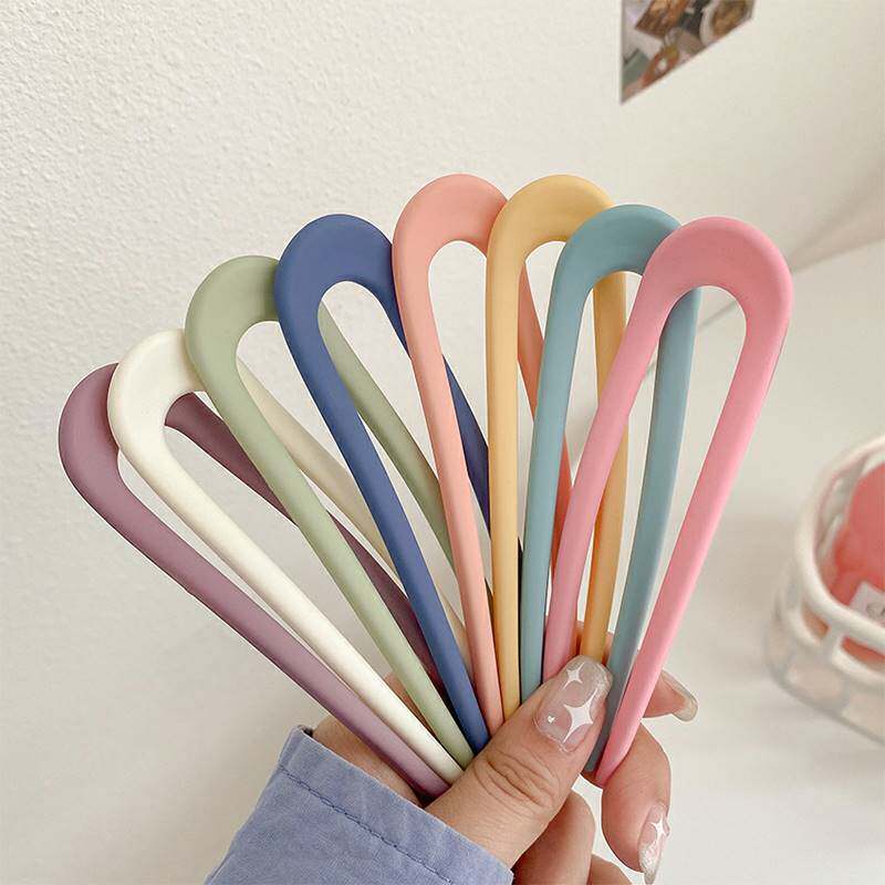 Fashion Candy Color Hair Sticks for Women Shell Hair Clip Pi