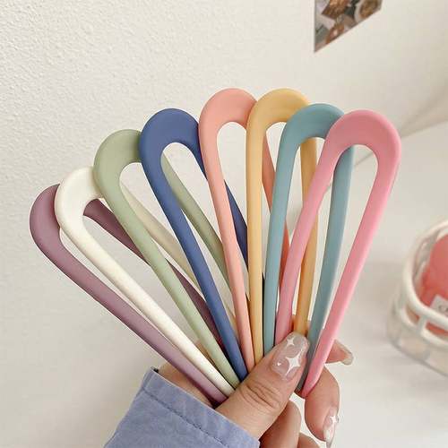 Fashion Candy Color Hair Sticks for Women Shell Hair Clip Pi