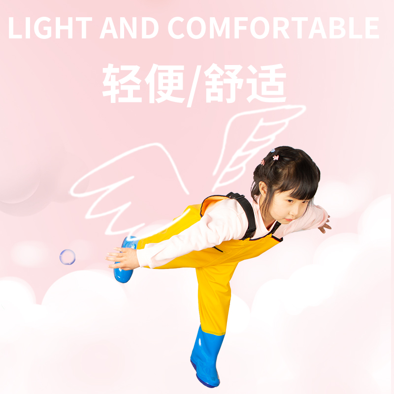儿童玩水连体下水裤幼儿园防水衣服赶海小孩雨鞋男女抓鱼雨裤沙滩