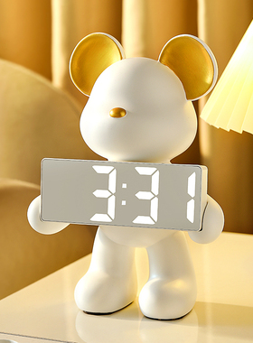 暴力熊存钱罐摆件家居客厅卧室智能数字电子时钟电视柜桌面装饰品