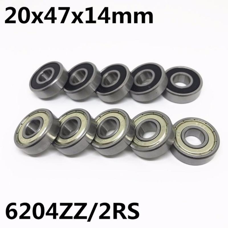 10pcs 6204ZZ 6204-2RS ball bearing 20x47x14 mm deep groove b