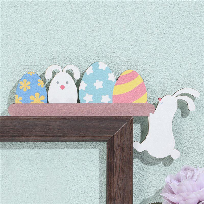 2023 wooden Easter door frame decoration rabbit egg door cor