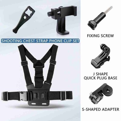 Universal Cell Phone Chest Mount Harness Strap Holder Mobile