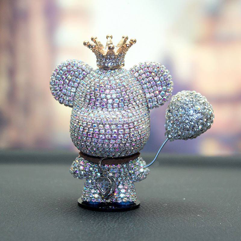 。汽新款美夜思其他车饰摆件创意镶钻可爱熊车载车内装饰品个性女