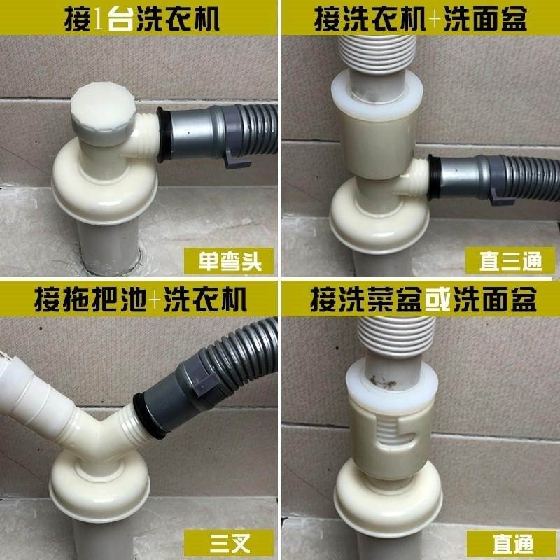 化妆室75管下水口50管洗菜盆三通下水管三头通一分二洗手间下水道