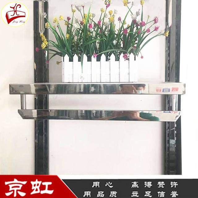 AA立柱服装店展示架 上墙层板侧挂 衣服架 不锈钢组合侧挂架