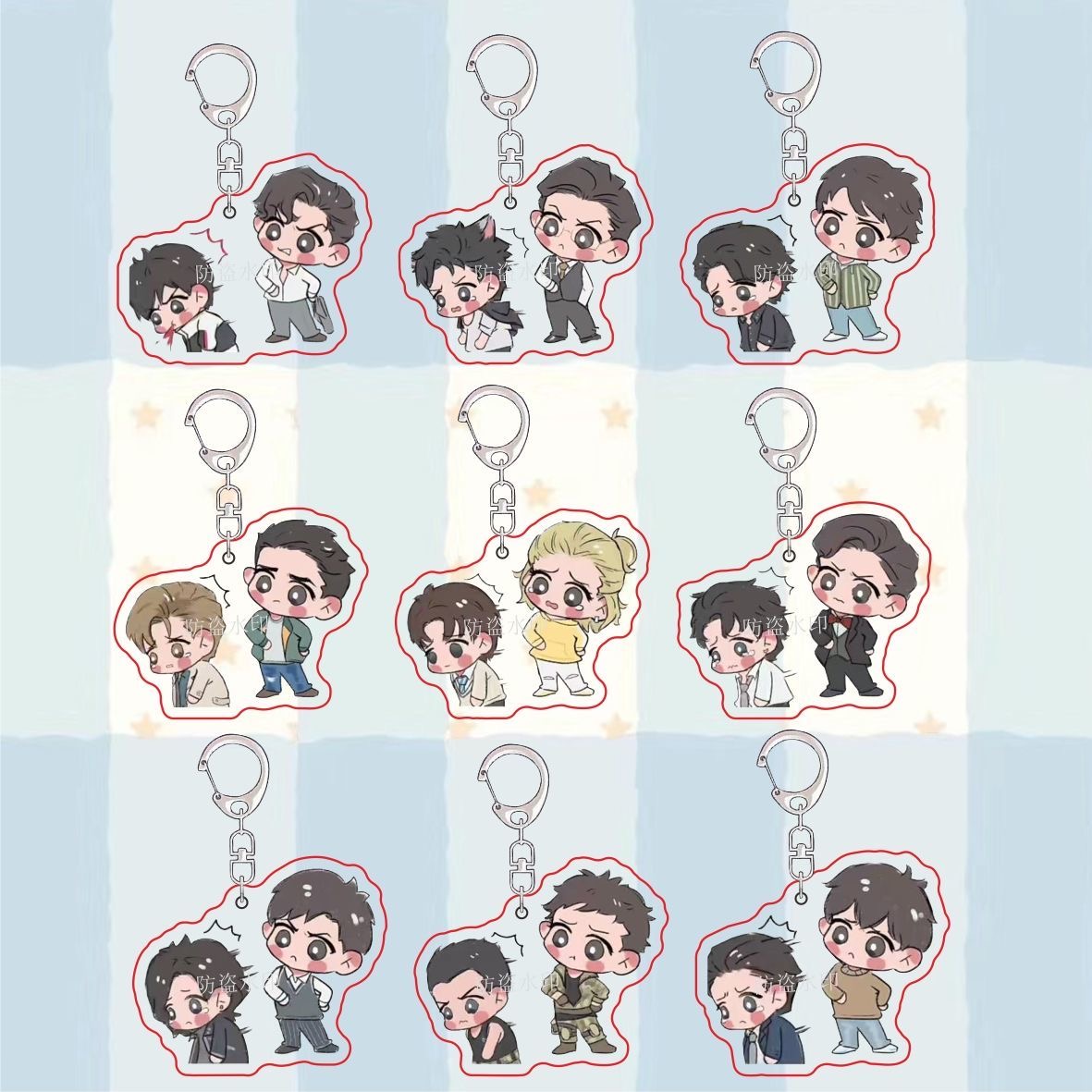 188男团周边 可爱卡通双面亚克力钥匙扣装饰书包挂件学生朋友礼物