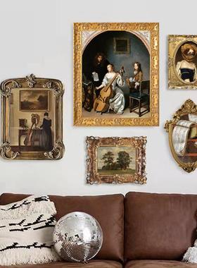 轻奢客厅装饰画客厅组合画欧式挂画复古壁画小众别墅画创意摆台画