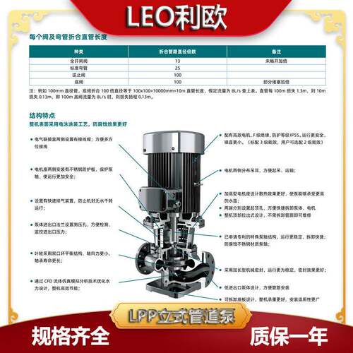 利欧(LEO)LPP80-28-11/4冷热水水循环管道泵热水增压循环泵