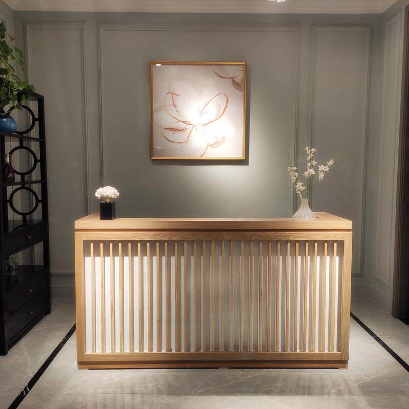 新中式服装美容院接待台养生馆理发店前台日式吧台茶楼餐厅收银台