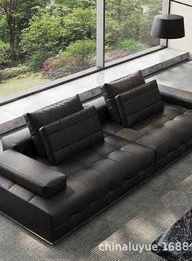 爆红轻奢劳伦斯头层皮直排沙发简约现代大小户型客厅全真皮沙发