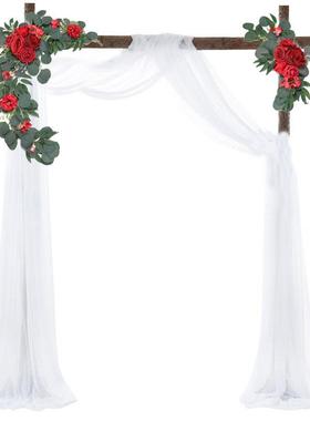 人造拱门花套装婚礼布置背景假花垂蔓装饰拱形花迎宾装饰玫瑰角花