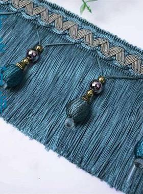 青峰窗饰金珠牛筋龙须窗帘排纱花边沙发幔头辅料手工欧式花边