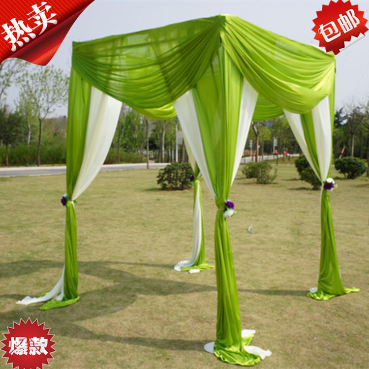 新款婚庆道具四角亭喜亭帷幔背景纱幔仪式亭婚庆四角亭布幔