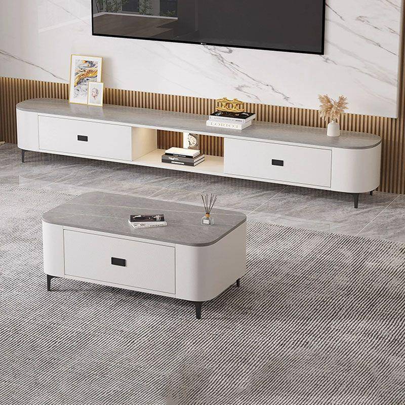 岩板镂空电视柜茶几组合现代简约轻奢客厅小户型电视柜加长客厅