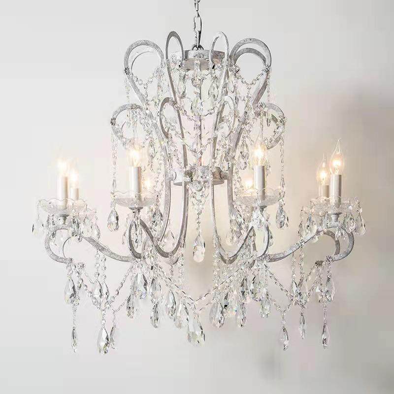 创意美式乡村法式田园水晶吊灯客厅餐厅卧室衣帽间走廊服装店灯具