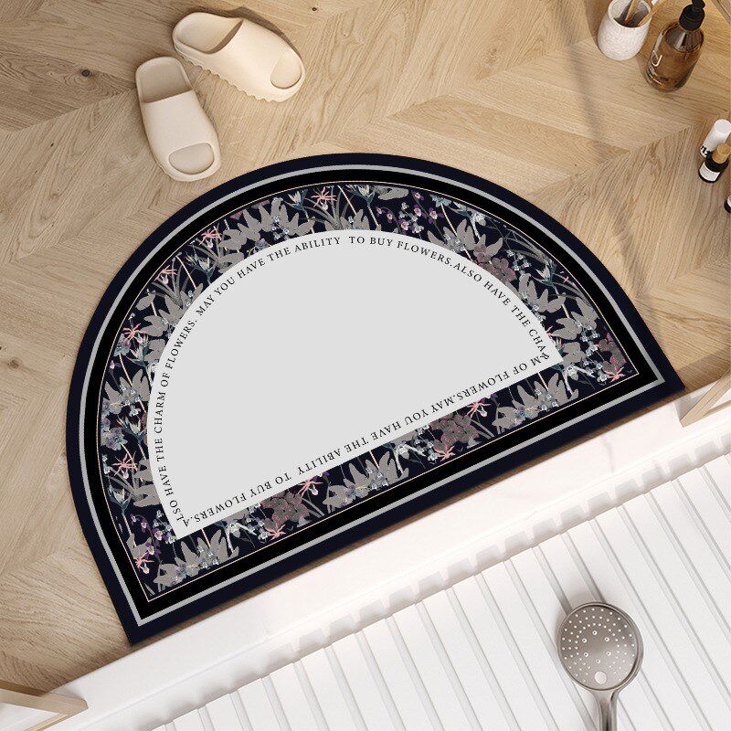 美式半圆b形软垫卫生间吸水速干地垫浴室门口防滑垫厕所脚垫多材