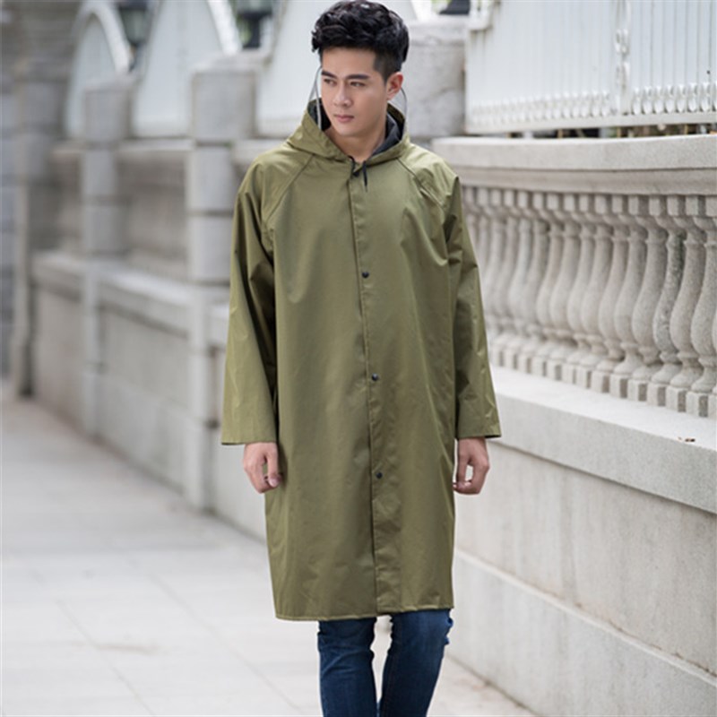 牛津布大c帽檐大雨衣长款劳保连体雨衣大袍长身雨衣徒步雨衣