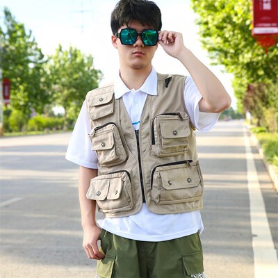 跨境户外休闲马甲 涉水运z动马甲多色背心 登山野营钓鱼马甲