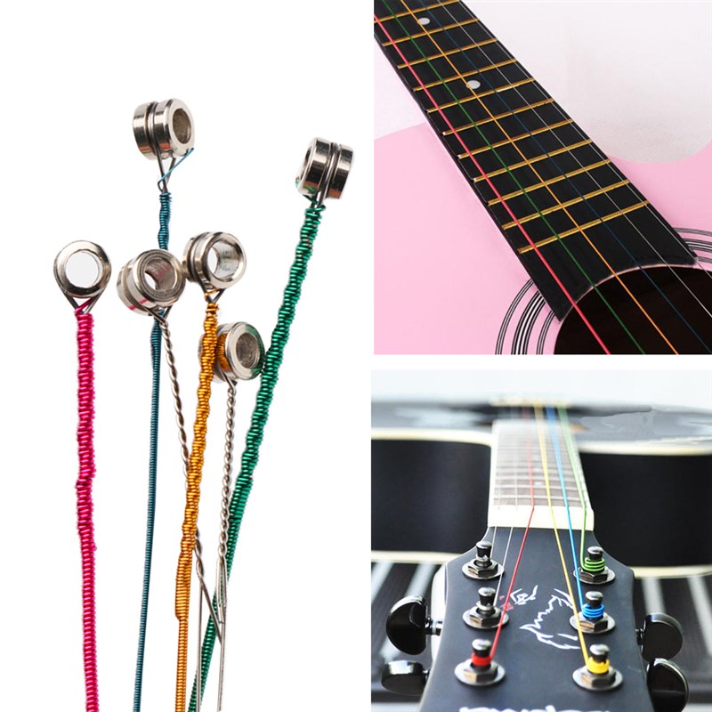 1 Set 6PCS Strings Universal Steel Core E-A Colorful Acousti