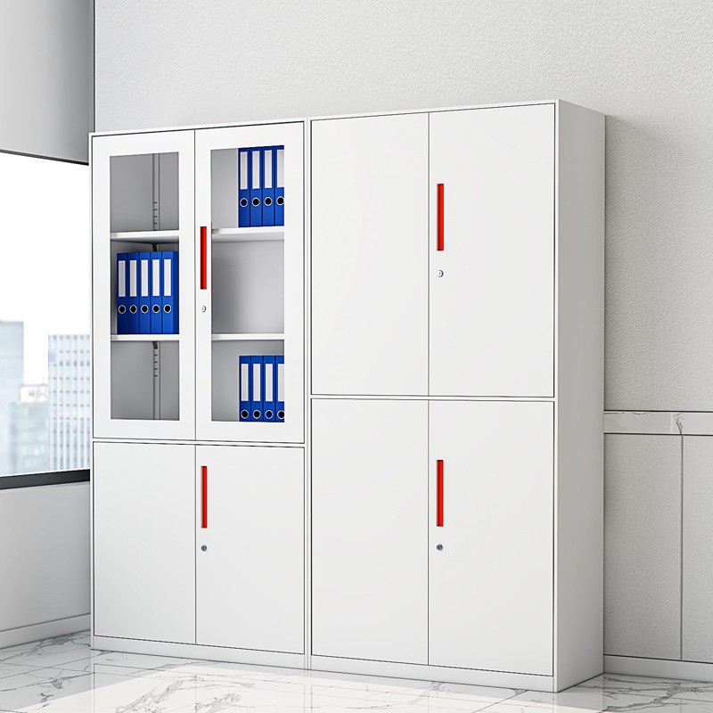 厂家直销铁皮文件柜办公室落地资料矮柜钢制带锁储物柜抽屉凭证柜