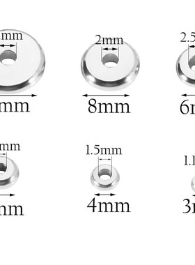 50Pcs/Lot Stainless Steel Spacers Beads Flat Round Loose Spa
