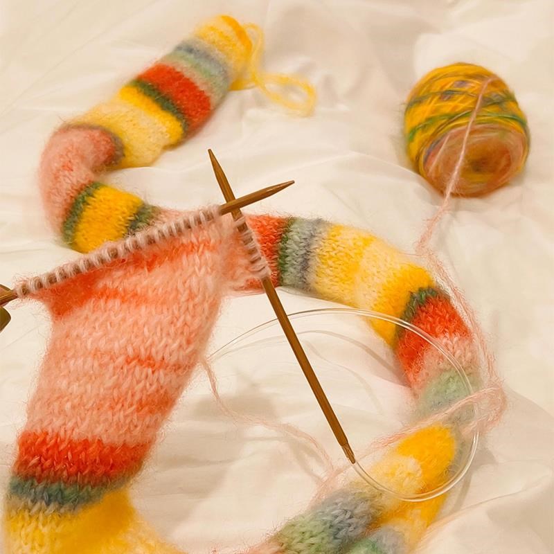 腊肠围巾毛线手织diny材料包手工编织秋冬季加厚围脖女款2024新款