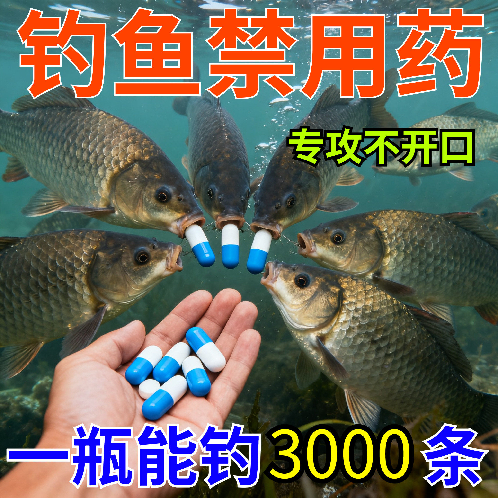 钓鱼超强诱鱼粉一粒爆鱼饵饵料一管胶囊专用鲤鲫鱼诱食添加剂,户外/登山/野营/旅行用品,台钓饵,淘宝优惠券,粉丝福利购,淘宝优惠卷