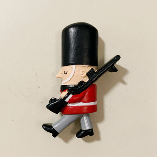 英国伦敦卫兵立体彩绘冰箱贴扛枪士兵磁贴世界城市旅游纪念品礼物