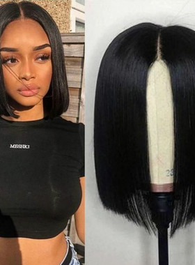 Peruvian human hair Bob wigs front lace180% densityhuman wig