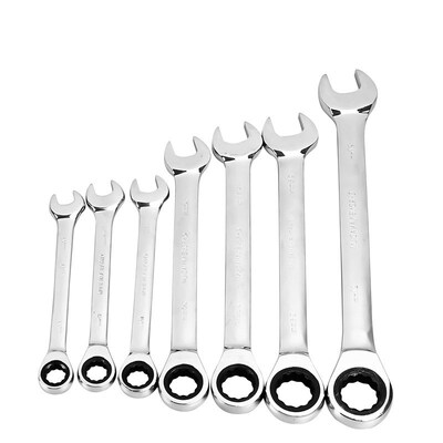 Chrome Vanadium Steel Ring Ratchet Wrench Reversible Double