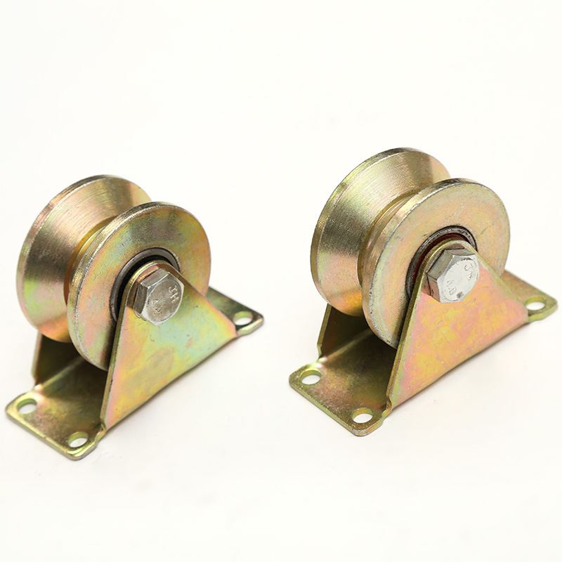 。斜彩轨道轮子轨道滑轮 V型槽轮 角铁轨道轮 移门滑轮钢槽轮带支