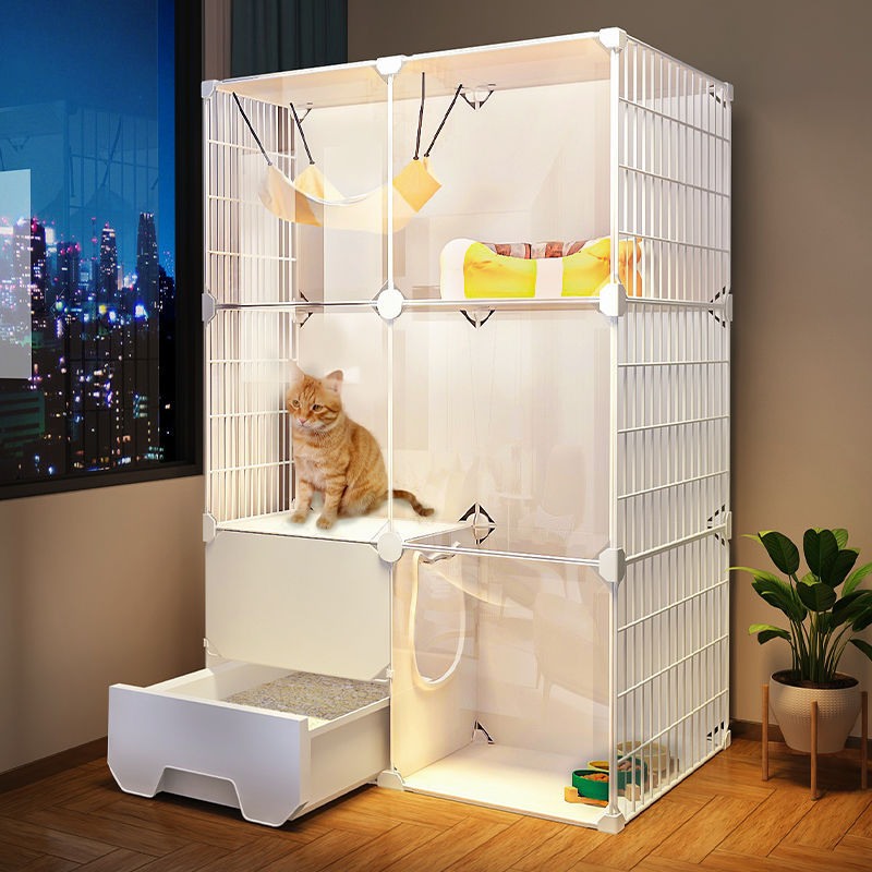 猫笼子三层大自由空间家用带厕所一体加粗加固两只成年猫屋别墅