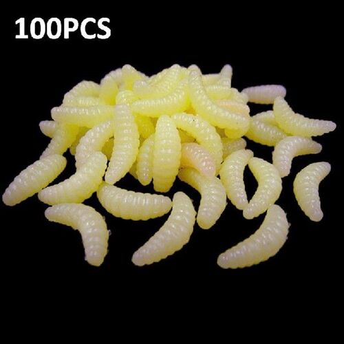 好货Fishing Lure Lifelike Worm Maggot Grub Soft Bait Silicon