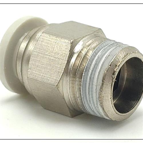 白色气动快速接头气管快插螺纹直通PC4PC6PC8PC10PC12-M5工具元件