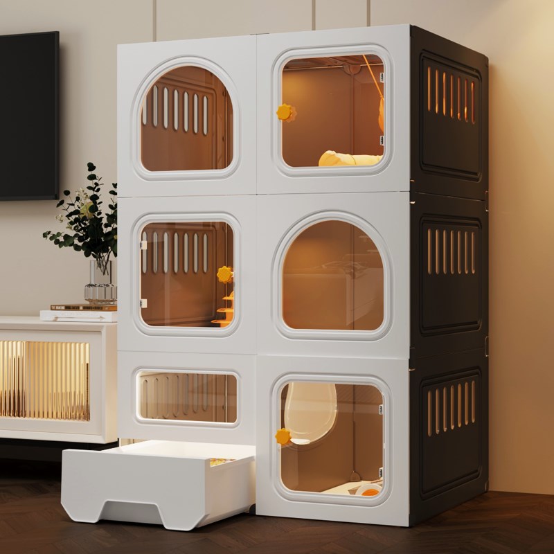 猫笼子家用室内猫窝别墅猫砂盆厕所爬架一体超大空间猫咪猫屋猫舍