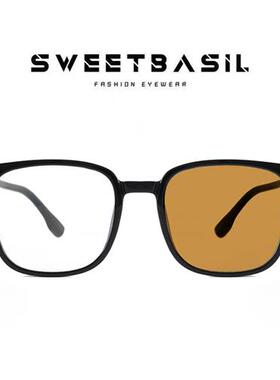 认准抖音Sweetbasil/紫淑变色近视眼镜抗UV蓝光可配度数散光
