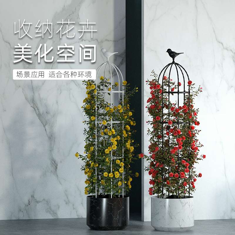 花架爬藤架月季蔷薇阳台架子花盆植物藤架户外花柱园艺攀爬花支架