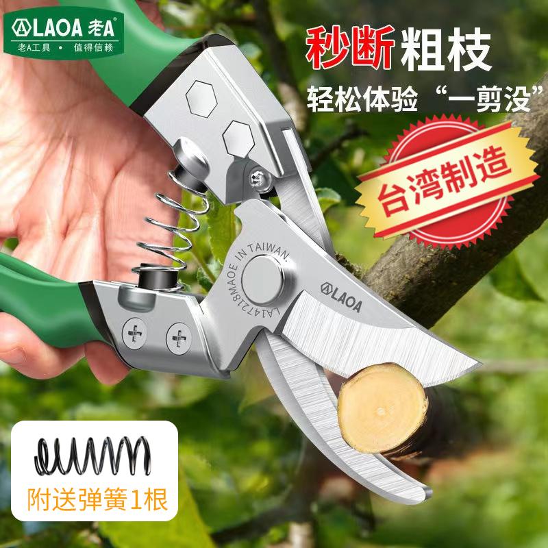 老A台湾园艺剪插花剪修枝剪树整枝水果采摘剪子 枝条林工具果树剪