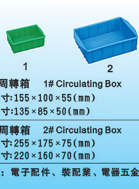全新塑料盒收纳盒零件盒物料盒 螺丝盒2号平口元件盒255*175*75MM