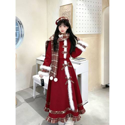 可爱甜妹Lolita套装裙女2025年秋冬季新款氛围感两件套QD82785