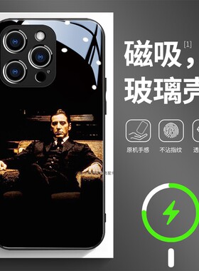 磁吸玻璃手机壳适用苹果17iPhone16plus14Pro15Max13Pro12 11 教父电影GOD FATHER1